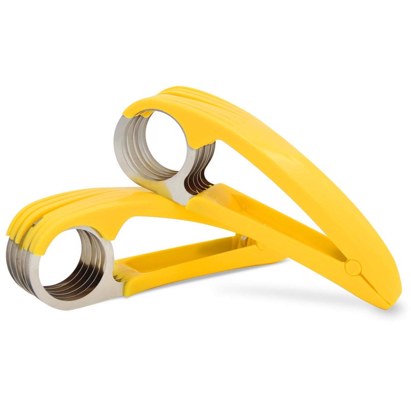 FireKylin Banana Slicer,ABS + Stainless Steel Fruit and Vegetable Salad Peeler Cutter Kitchen Tools For Banana, Strawberry,Grapeï¼ˆ2 pcsï¼‰ - Image 1